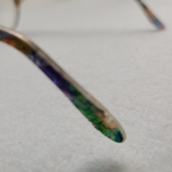Vintage 80s Givenchy Eyeglasses Frames Clear Plastic Multi Colored Gold Accents - Picture 7 of 8